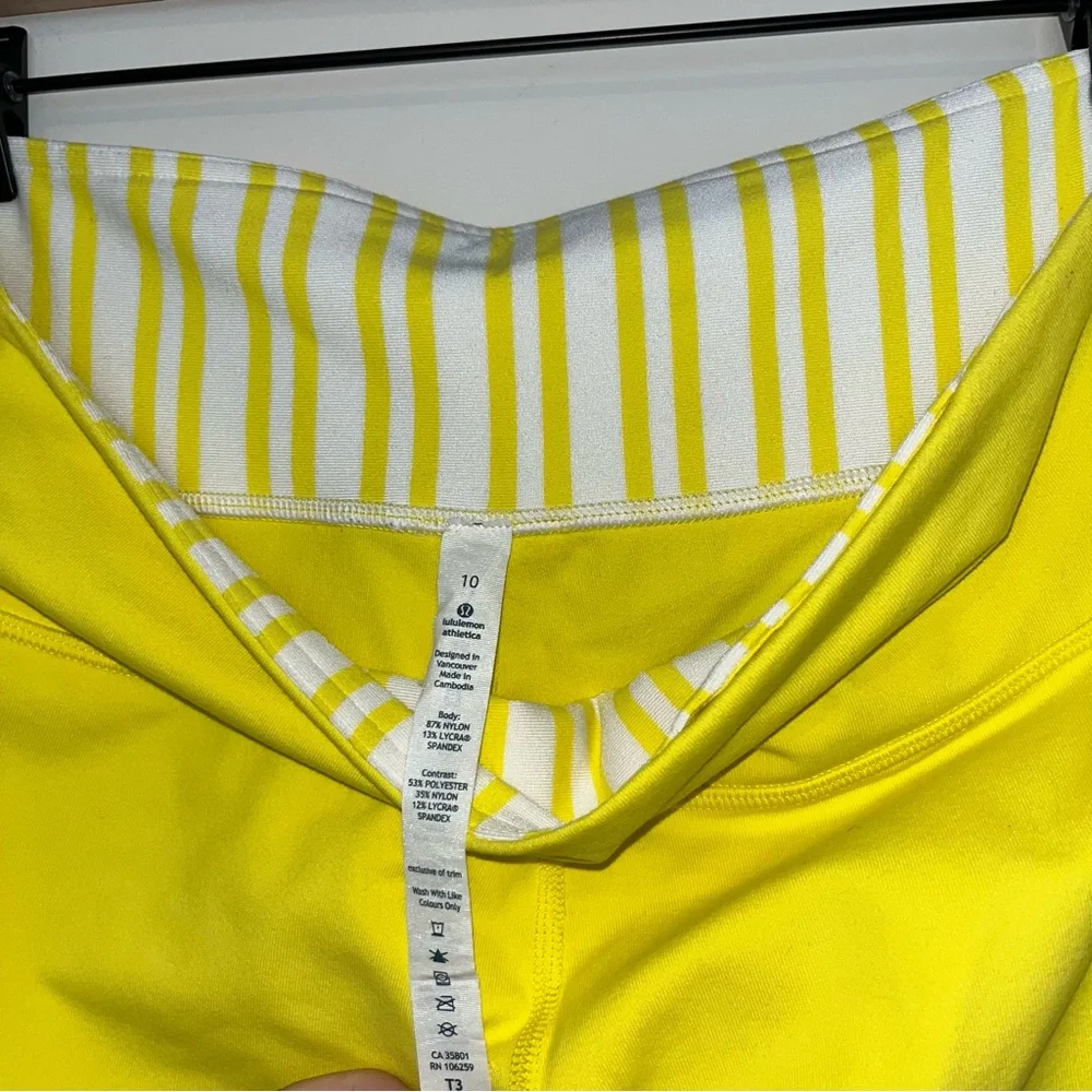 Lululemon Vintage Wunder Under Crop Highlighter Yellow Leggings - Picture 3 of 3